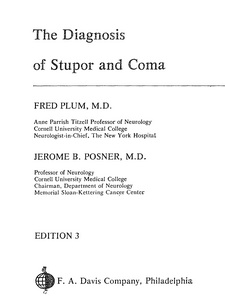 Обложка англоязычной версии книги Плам Ф. и Познер Дж.Б. «Диагностика ступора и комы»